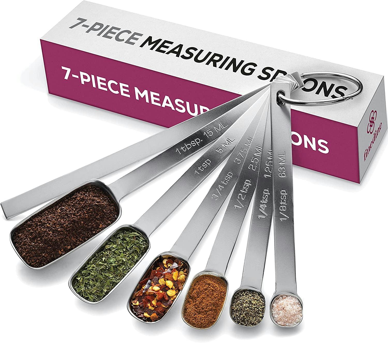 FineDine Stainless Steel Measuring Spoons (7-Pieces)