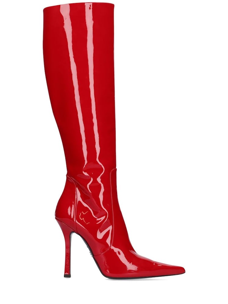 Blumarine red patent leather boots