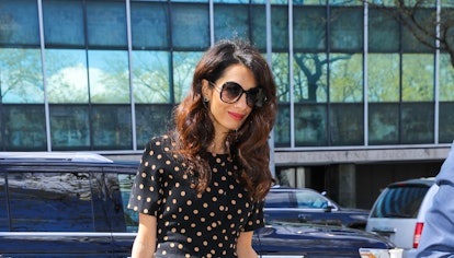 Amal Clooney is seen arriving at the UN on April 27, 2022 