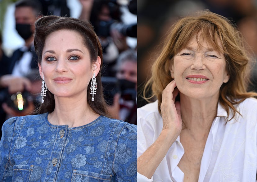 Marion Cotillard and Jane Birkin smiling