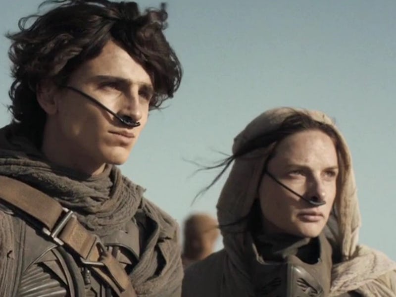 Timothee Chalamet and Jessica Ferguson in Dune Part 2