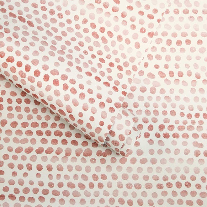 Tempaper Coral Moire Dots Removable Peel and Stick Wallpaper