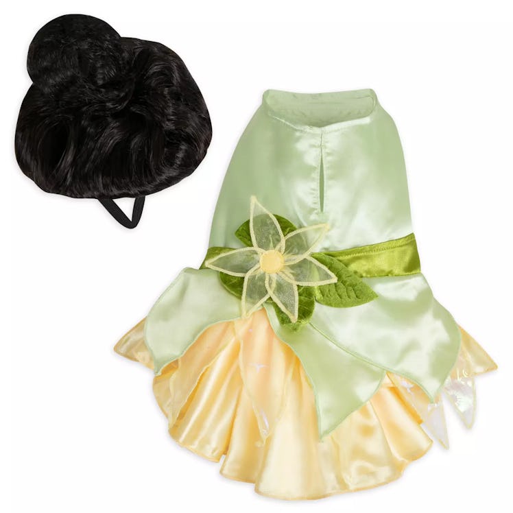 The 2022 Disney Halloween costumes for pets includes a Tiana costume for sale.