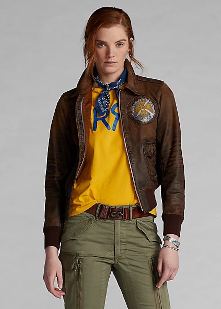 Ralph Lauren Leather Bomber Jacket