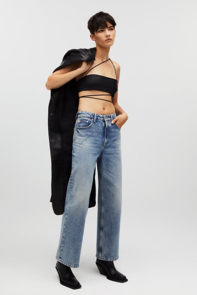 Leather crop top, KAIA X ZARA