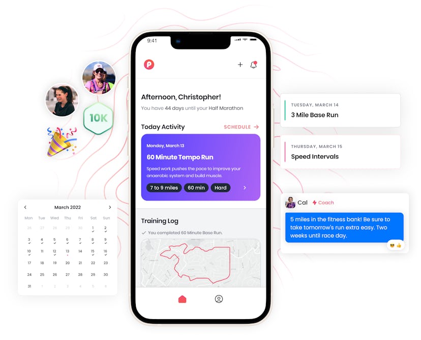 The Perform running app’s interface