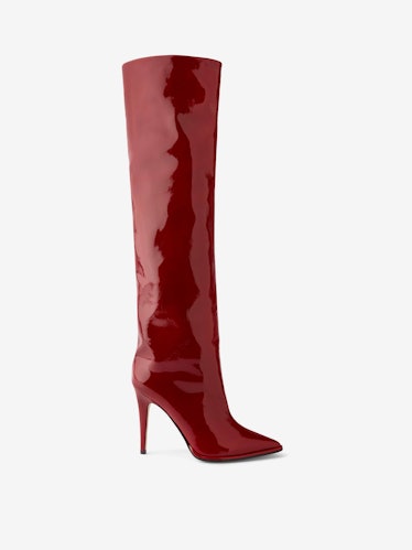 Tamara Mellon red patent leather knee-high boots
