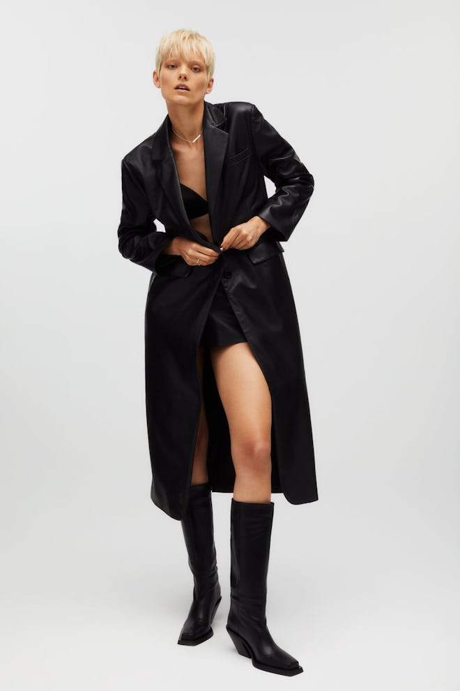 Leather coat, KAIA X ZARA