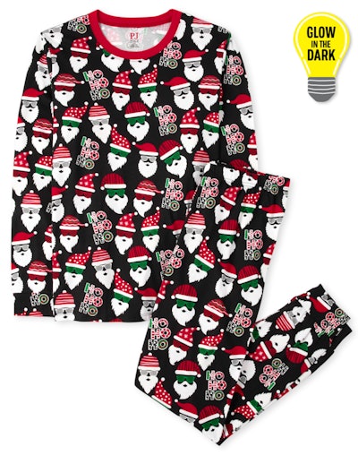 These Unisex Adult Matching Family Glow Ho Ho Ho Cotton Pajamas are some of the best holiday pajamas...