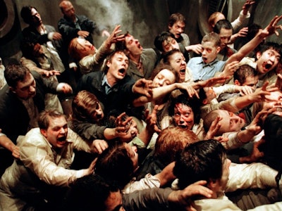 Zombies attacking in Resident Evil