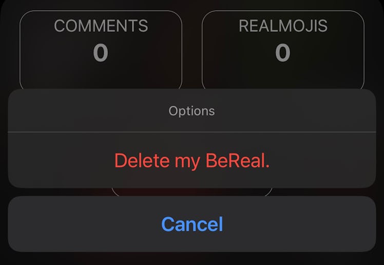 How to delete a BeReal when you want a do-over.