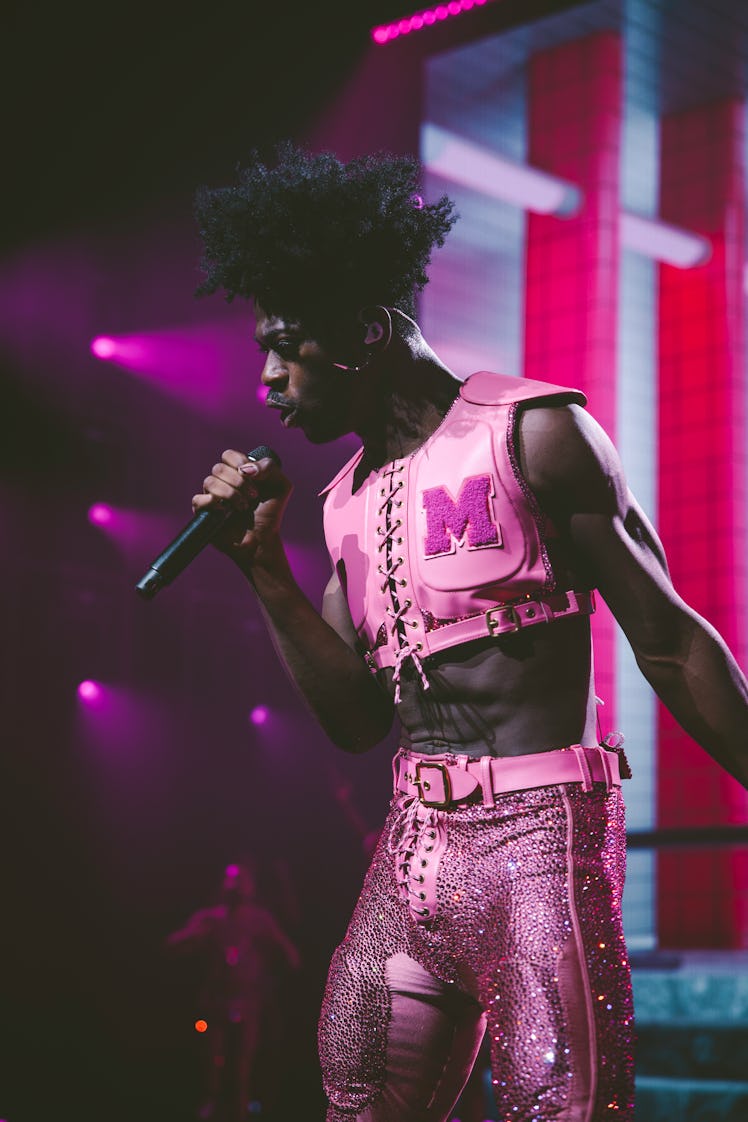 Lil Nas X Halloween costumes for Halloween 2022 include Lil Nas X's pink tour costumes 