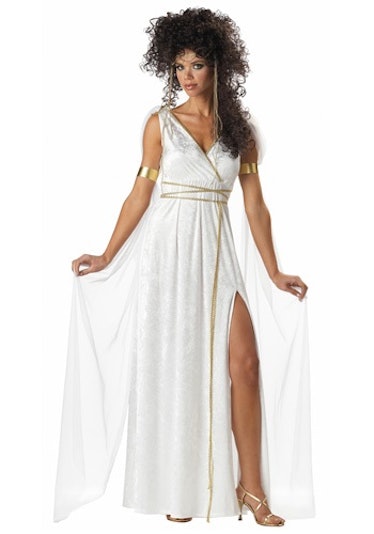 Curly Hair Halloween Costume: Fun.com's Greek Goddess Costume for Women.