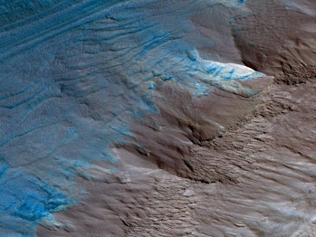 An image of Mars' South Pole taken by NASA.