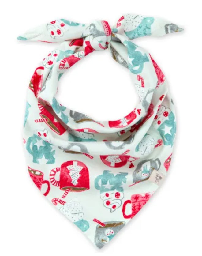 The Mugs Of Happiness Pet Bandana matches some of the best holiday pajamas for families.