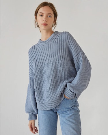 Delcia Dusty Blue Cotton Sweater