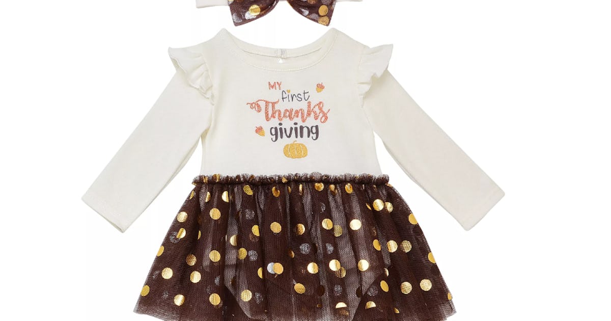 Baby girl 2025 first thanksgiving outfit