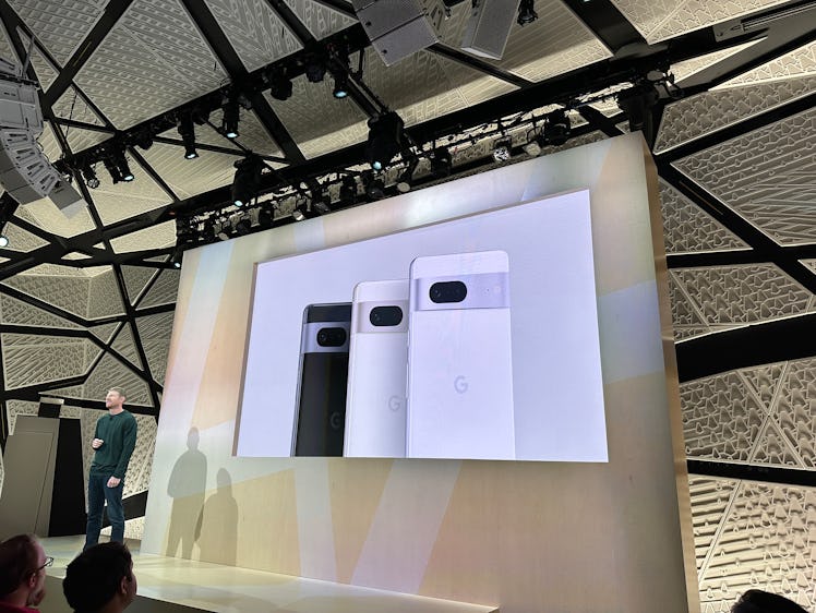 The Pixel 7 comes in three colors and has two rear cameras.