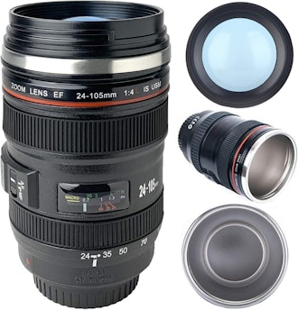 TMANGO Camera Lens Coffee Mug With Lid