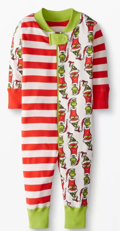 This Dr. Seuss Grinch Sleeper is one of the best holiday pajamas for kids.