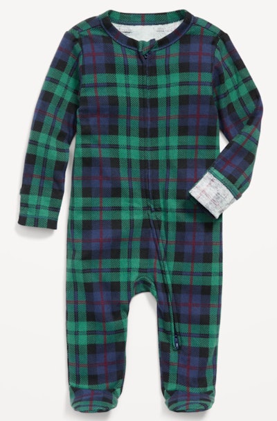 This Unisex Sleep & Play 2-Way-Zip Footed One-Piece For Baby is one of the best holiday pajamas for ...