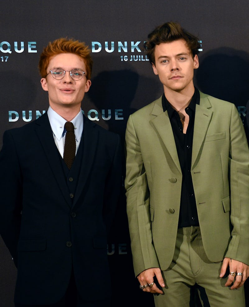 Tom Glynn-Carney and Harry Styles at the 'Dunkirk' premiere in France in 2017