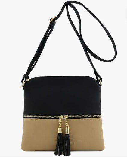 DELUXITY Lightweight Medium Crossbody Bag with Tassel