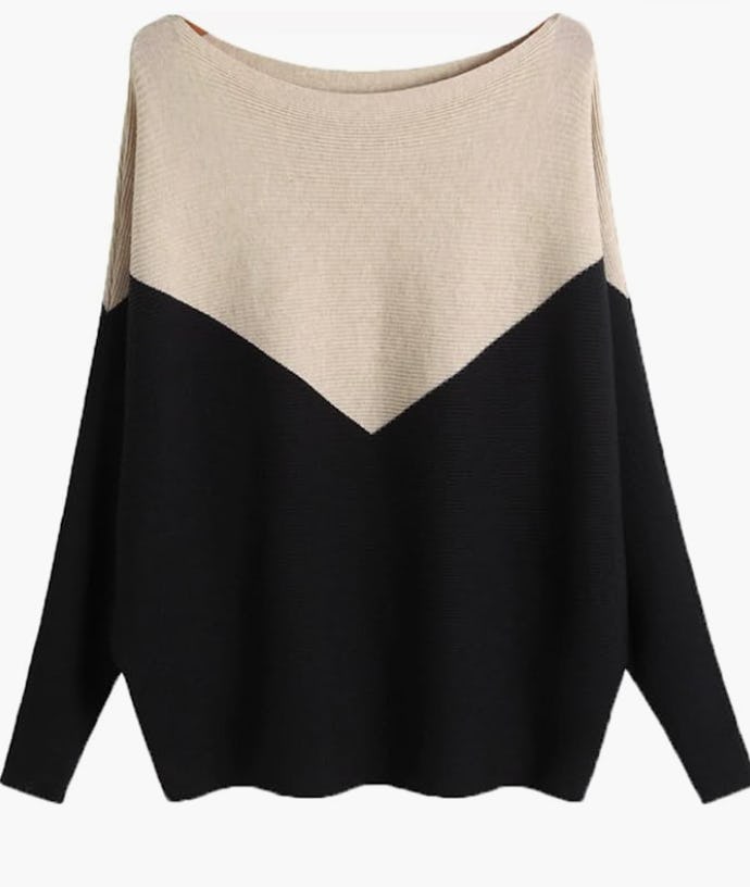 Ckikiou Lightweight Oversized Boat Neck Sweater