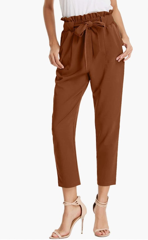 GRACE KARIN Cropped Paper Bag Waist Pants