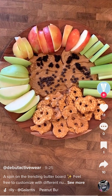 Peanut butter boards on TikTok include this ants on a log version. 