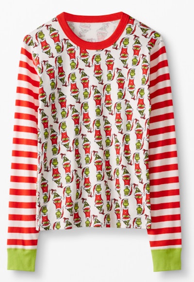 This Adult Dr. Seuss Grinch Long John Top is one of the best holiday pajamas.