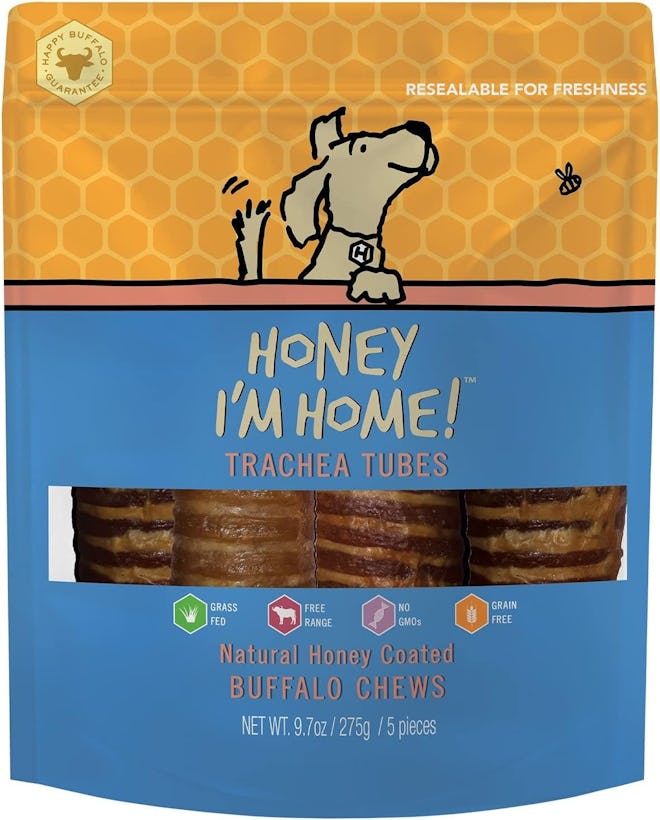 Honey I'm Home Buffalo Trachea Tubes Dog Chews (5-Pack)