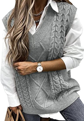 HOTAPEI Oversized Sweater Vest 