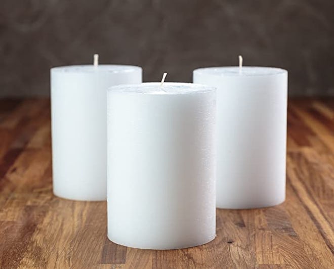 Melt Candle Co White Pillar Candles (Set of 3)