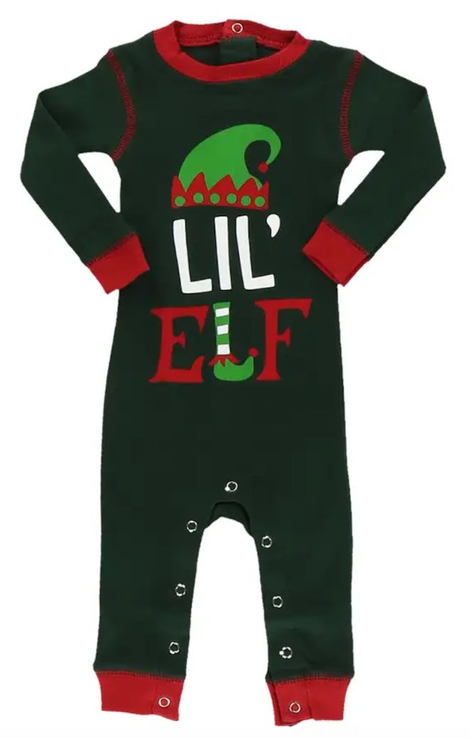 This  Lil Elf Infant Union Suit is one of the best holiday pajamas sets. 