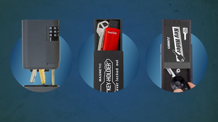 This image features a dark teal/blue background with three photos of some of the best magnetic key h...