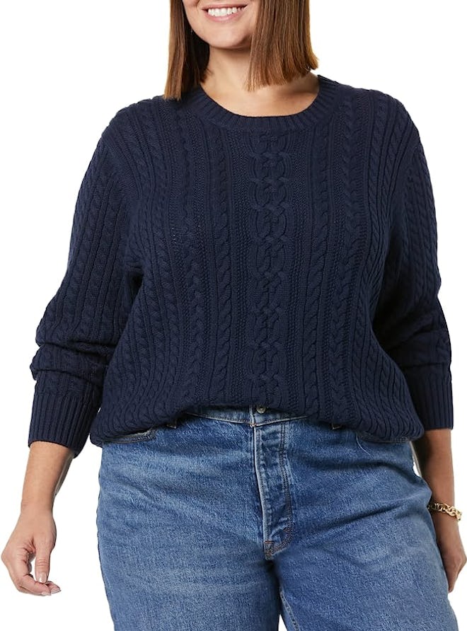Amazon Essentials Fisherman Cable Crewneck Sweater