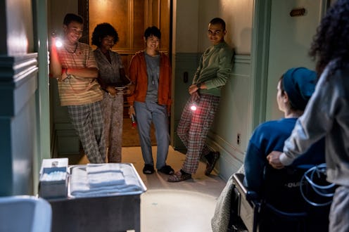 The Midnight Club. (L to R) Chris Sumpter as Spencer, Adia as Cheri, Aya Furukawa as Natsuki, Sauriy...
