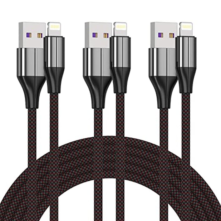 FEEL2NICE Braided Lightning iPhone Charger Cable (3-Pack)