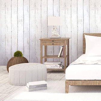 CiCiwind Peel and Stick White Wood Wallpaper