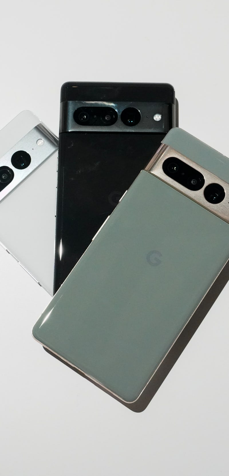 Google Pixel 7 Pro in three colors