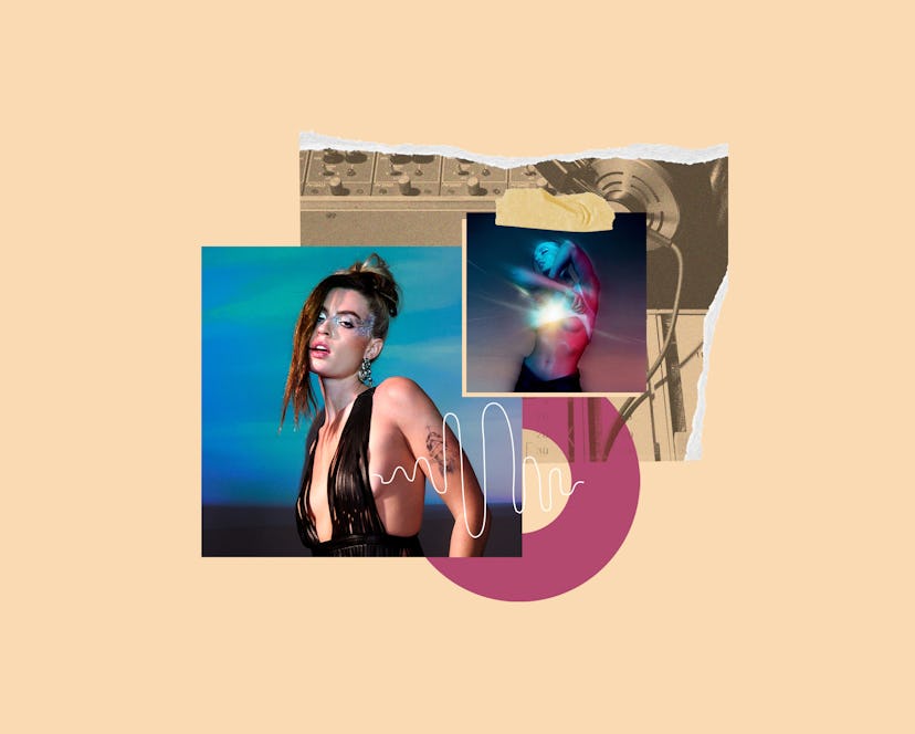 A collage with photos of the queer singer, Fletcher