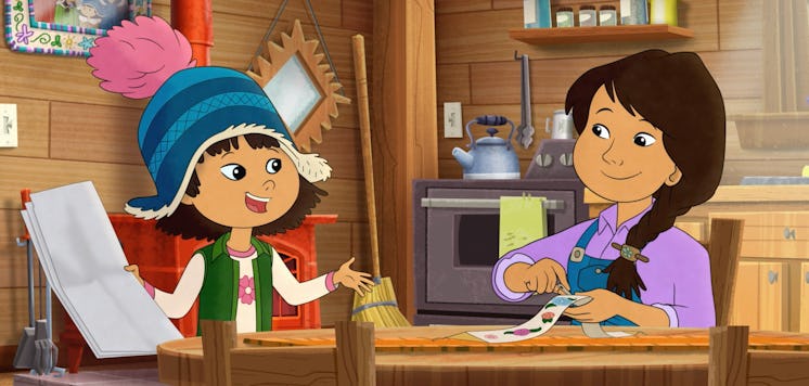 Molly of Denali with her mom at the trading post