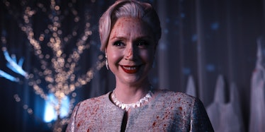 Gwendoline Christie as Principal Larissa Weems in the Wednesday trailer.