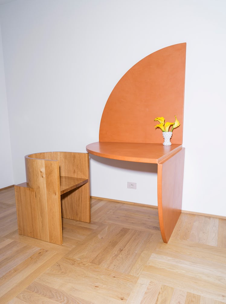 Tangible Abstraction Grande Table Pliable and Petite Chaise, the desk and chair Dubois and Isaac Rei...