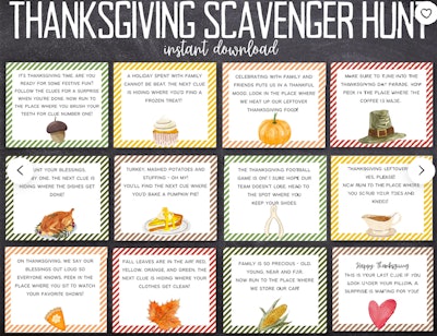 Thanksgiving Scavenger Hunt for Kids 