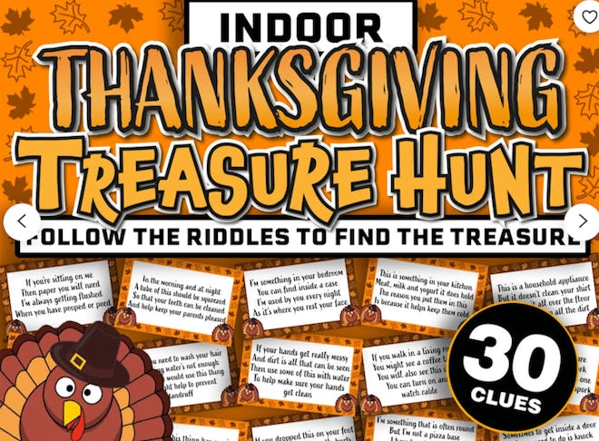 Indoor Thanksgiving Treasure Hunt Game for Kids