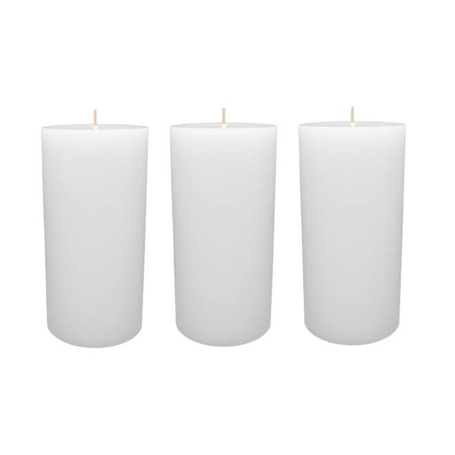 Unscented Pillar Candles, 3-Pack