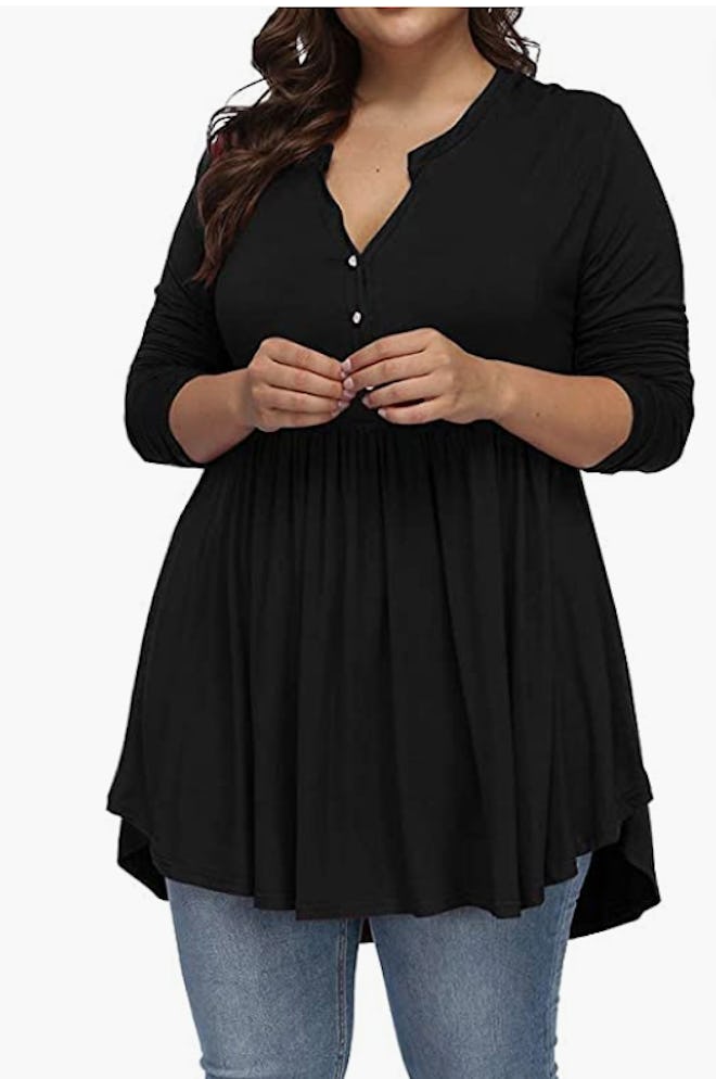ALLEGRACE Henley V Neck Tunic