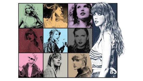 A collage of cover arts for all of Taylor's Swifts albums